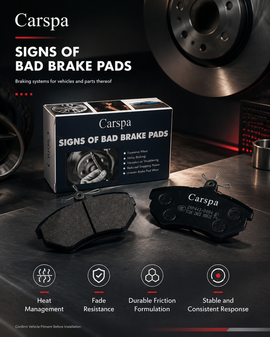 Carspa Premium Ceramic Disc Brake Pad Set – Quiet, Low Dust & Reliable Stopping Power