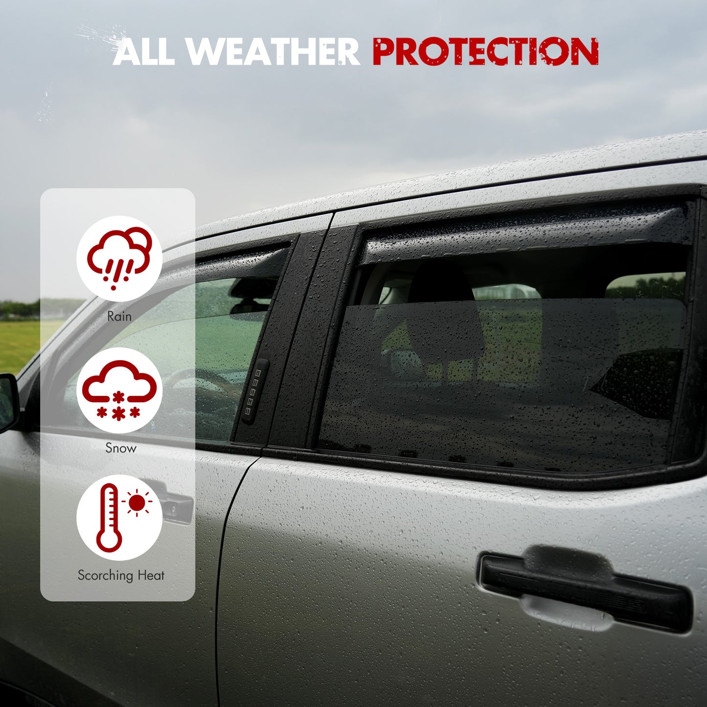 Mabett Visor Rain Guards Compatible with Ford Maverick 2022-2025