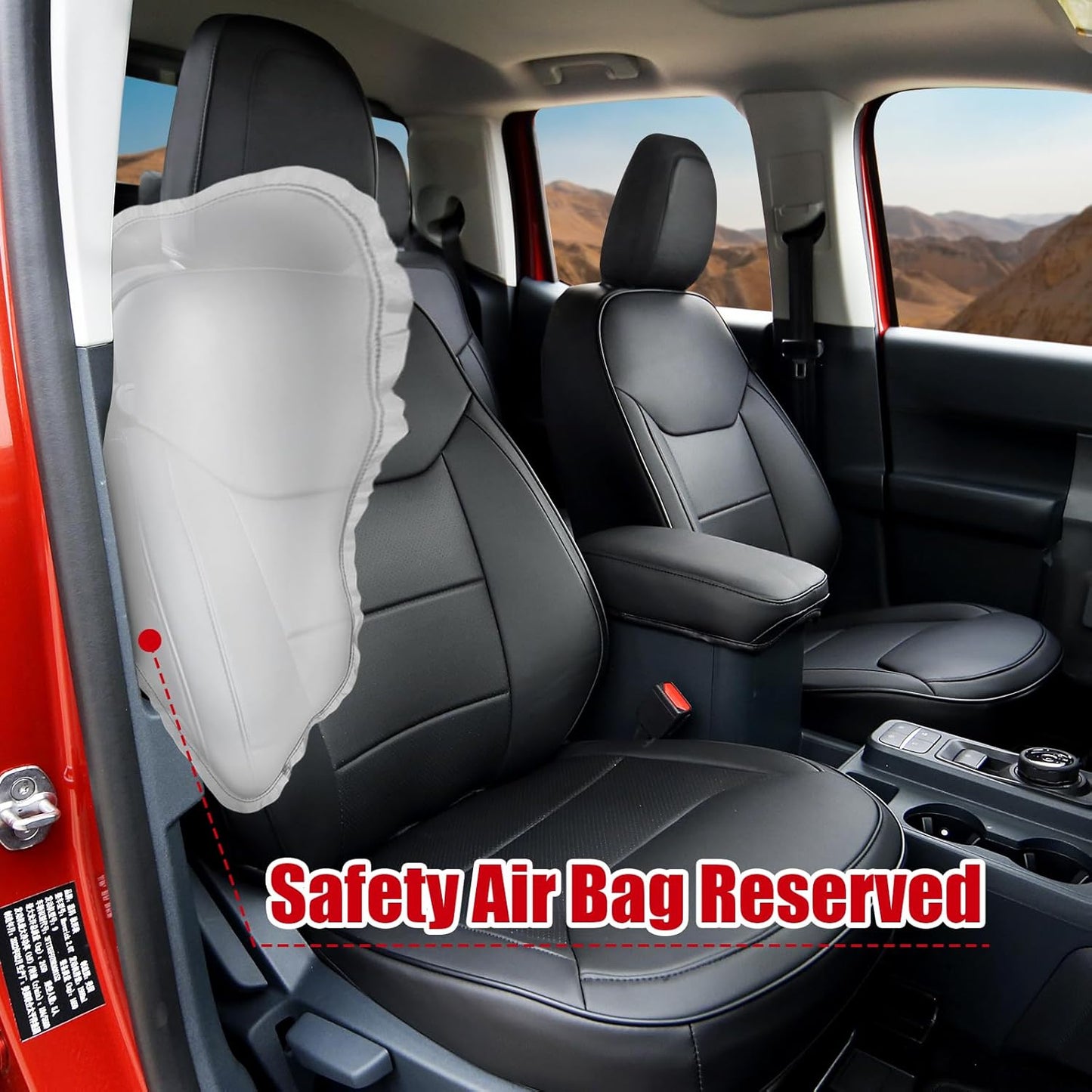 Mabett Seat Covers for Ford Maverick 5-Seat, Interior Protectors fit Maverick Accessories 2022 2023 2024 2025, Full Protection, Pu Leather (Black)