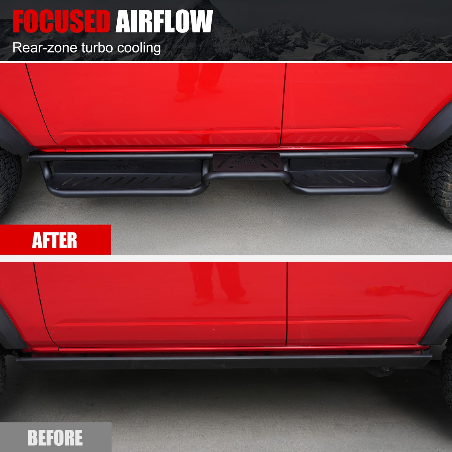 Mabett Running Boards for Ford Bronco 2021-2025 4 Door, Heavy Duty Black Nerf Side Step Bars for Bronco Accessories