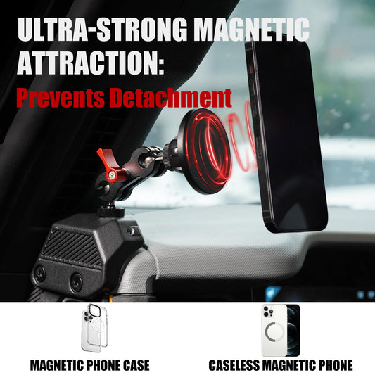 Mabett Magnetic Phone Holder for Ford Bronco 2021 2022 2023 2024 2025, Adjustable Angles 360°Phone Mount for Bronco Accessories