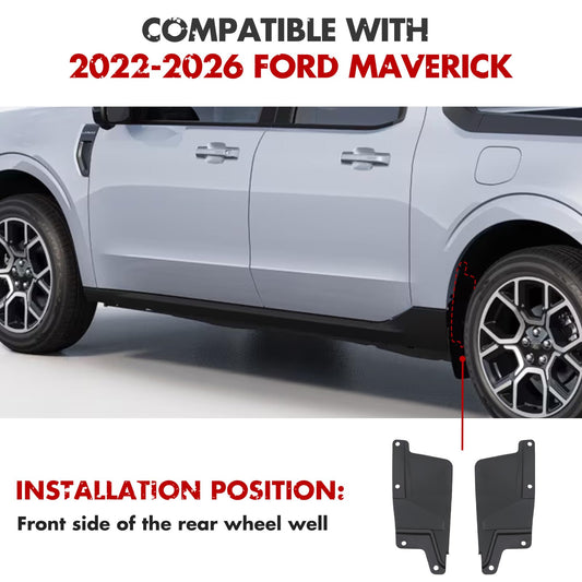 Mabett Rear Wheel Splash Shield Covers for Ford Maverick 2022-2026