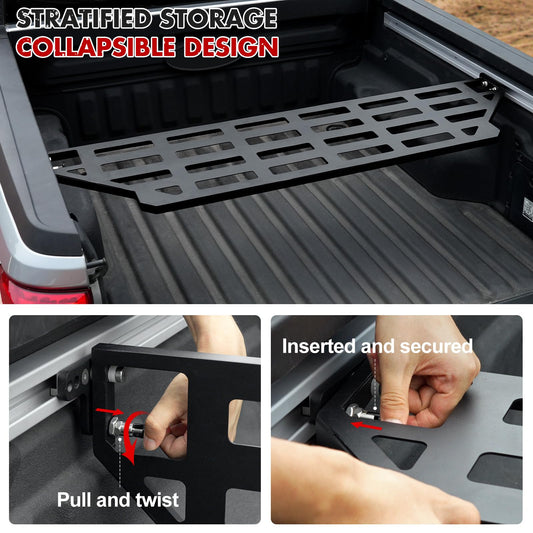 Mabett Truck Bed Divider with Bed Side Rails for Ford Maverick Accessories 2022-2026 (for XL and XLT, Bed Divider with Rails)