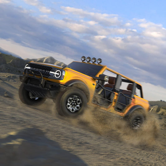 Mabett 2pcs Front Tube Door Fit Bronco 4-Door 2021 2022 2023 2024 2025 Accessories, Off-Road Steel Tubular Doors Front Pair