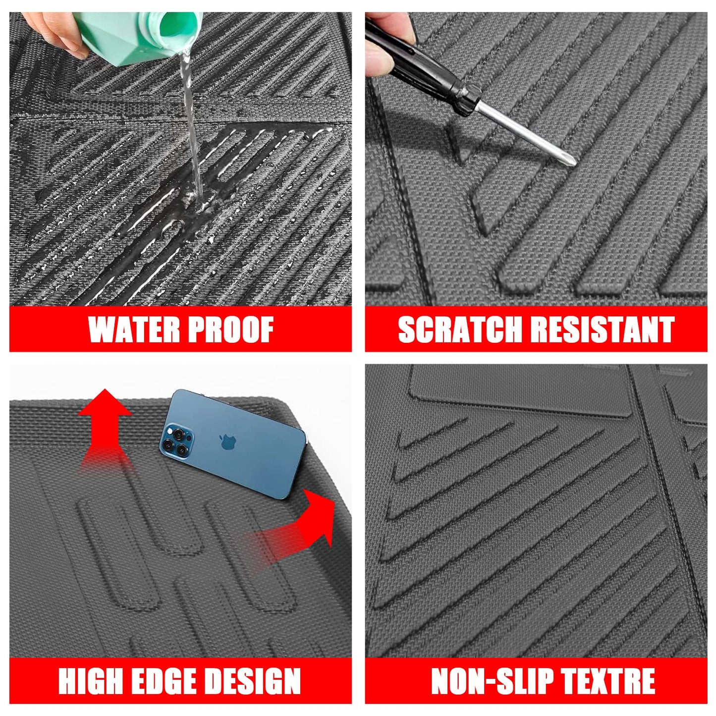 Mabett Interior Cover Mats for Ford Bronco Accessories 2-Door 2025 2021 2022 2023 2024 Front Rear Seat Back Cover Cargo Liners Set (Floor Mats&Seat Back Covers&Cargo Liner&Lower Trunk Storage Mat)