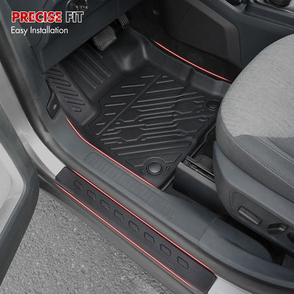Mabett Floor Mats with Door Sill Protectors for Ford Maverick Gasoline Accessories 2025 2024 2023 2022, All-Weather TPE Liner Mat Custom Fit Maverick Gasoline Model(NOT fit Hybrid)