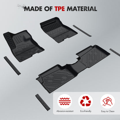 Mabett Floor Mats with Door Sill Protectors for Ford Maverick Hybrid Accessories 2025 2024 2023 2022, All-Weather TPE Liner Mat Custom Fit Maverick Hybrid Model(NOT fit Gasoline)