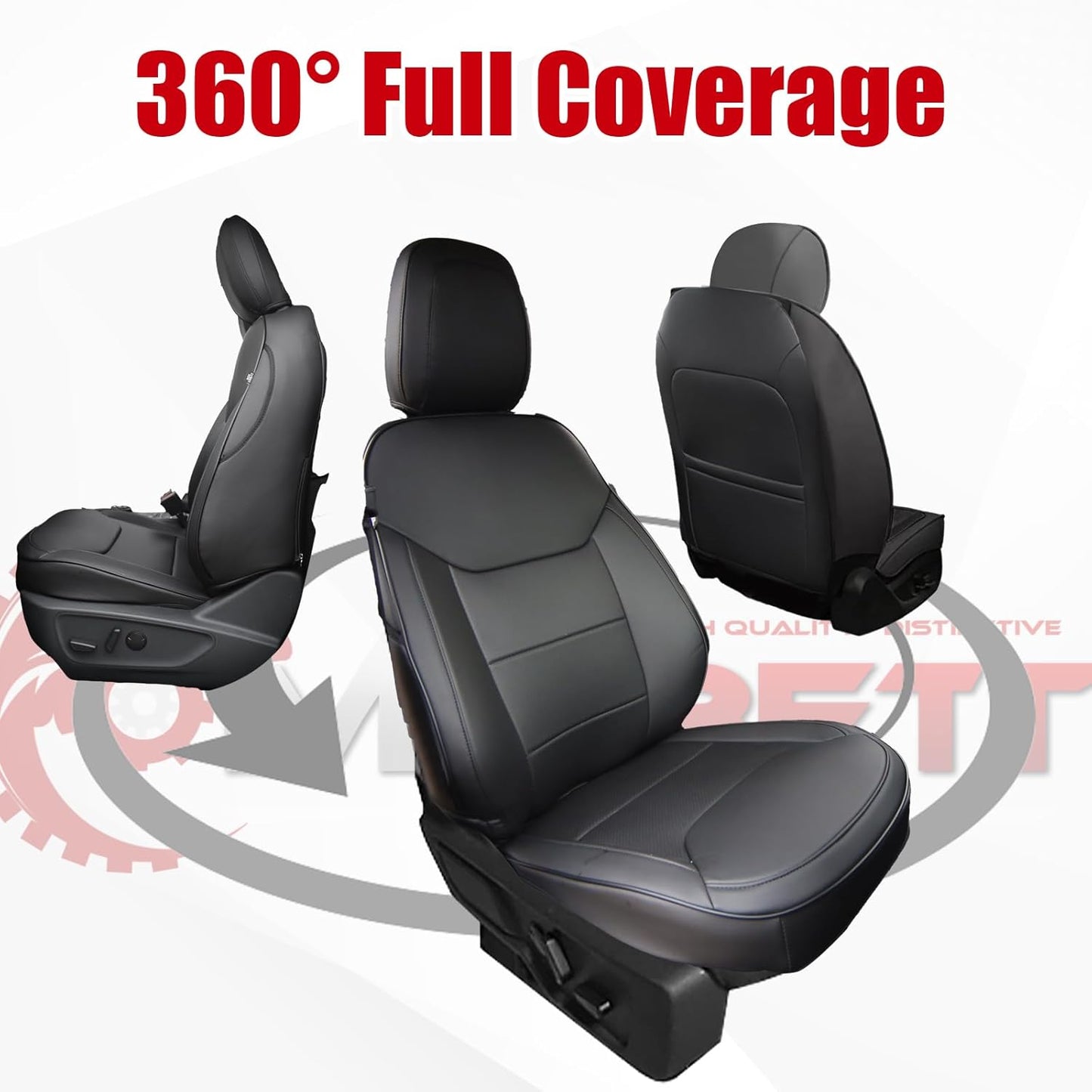 Mabett Seat Covers for Ford Maverick 5-Seat, Interior Protectors fit Maverick Accessories 2022 2023 2024 2025, Full Protection, Pu Leather (Black)