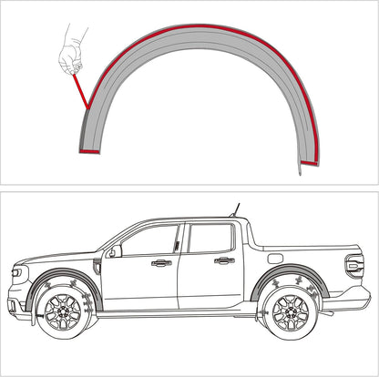 Mabett Fender Flares for Ford Maverick 2022 2023 2024 2025, Front and Rear Wheel Eyebrow Maverick Accessories 4PCS Fender Trim