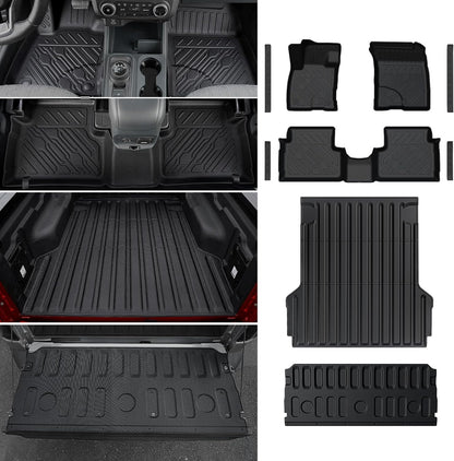 Mabett Truck Bed Mat with Tailgate Mat and Floor Mats with Door Sill Protectors for Ford Maverick Hybrid Model 2022-2026