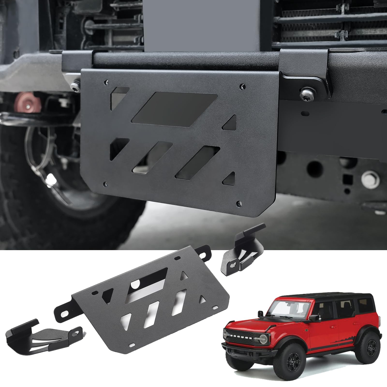 No-Drill Front License Plate Bracket for Ford Bronco