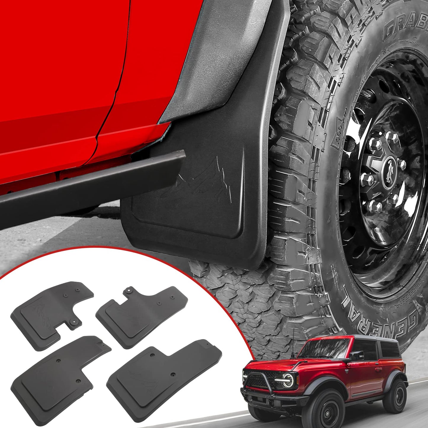 Mabett Mud Flaps for Ford Bronco Accessories 2021-2026 2/4-Door