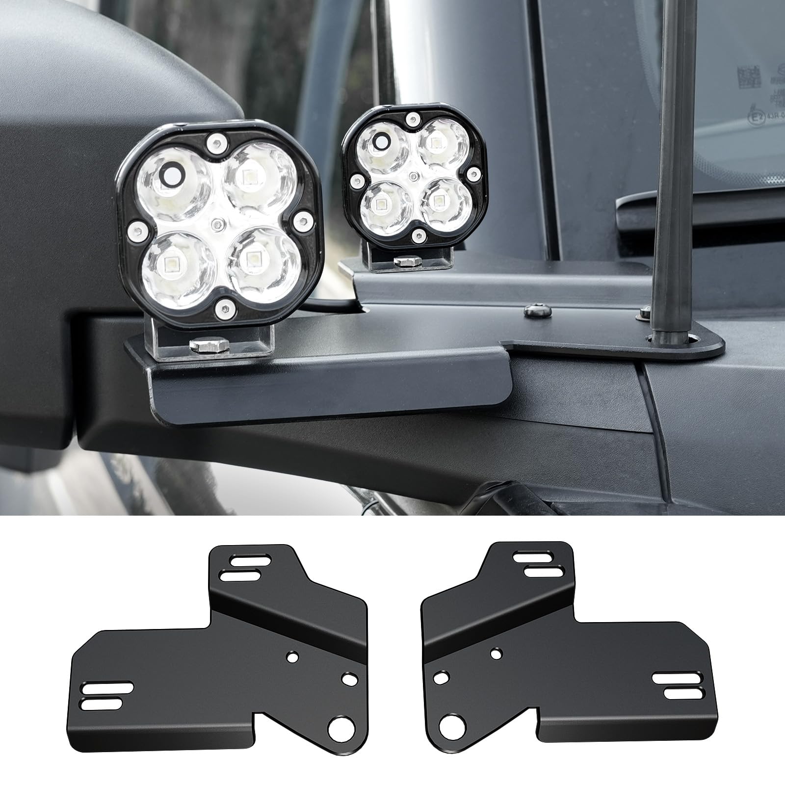 Aluminum A-Pillar Light Mounts for Ford Bronco