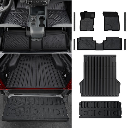 Mabett Truck Bed Mat with Tailgate Mat and Floor Mats with Door Sill Protectors for Ford Maverick Hybrid Model 2022-2026
