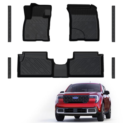 Floor Mats with Door Sill Protectors for Ford Maverick 2022-2026