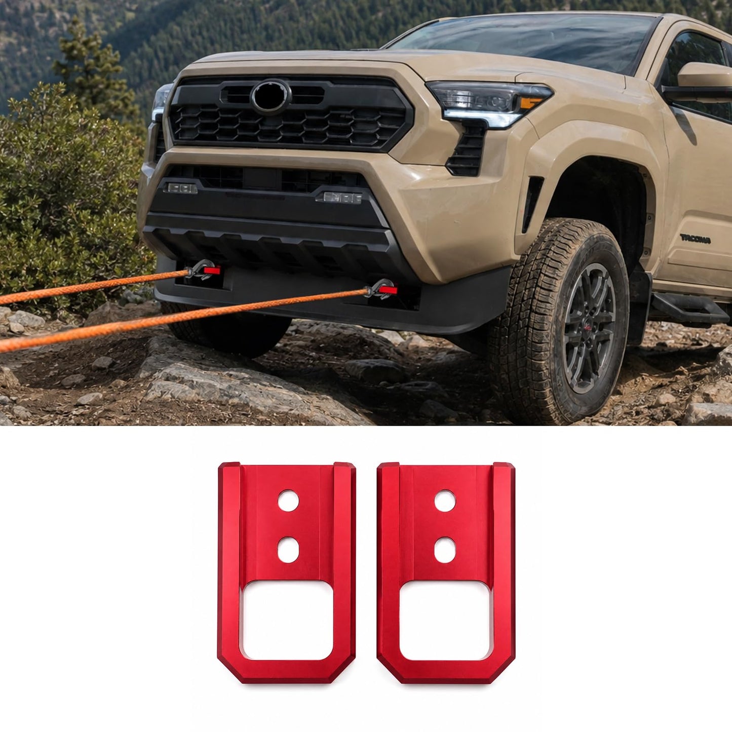 Front Tow Hooks for 2024-2026 Toyota Tacoma & 2025-2026 4Runner