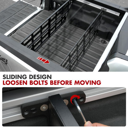 Mabett Truck Bed Divider with Bed Side Rails for Ford Maverick Accessories 2022-2026 (for XL and XLT, Bed Divider with Rails)