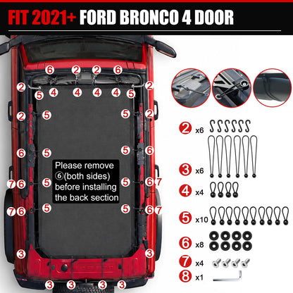 Full-Length Mesh Sunshade for 2021–2026 Ford Bronco 4-Door