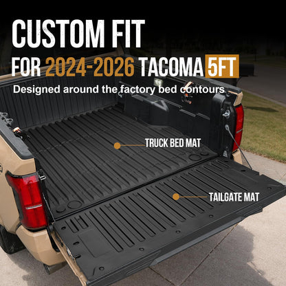 Bed Mat + Tailgate Mat for Toyota Tacoma 2024–2026