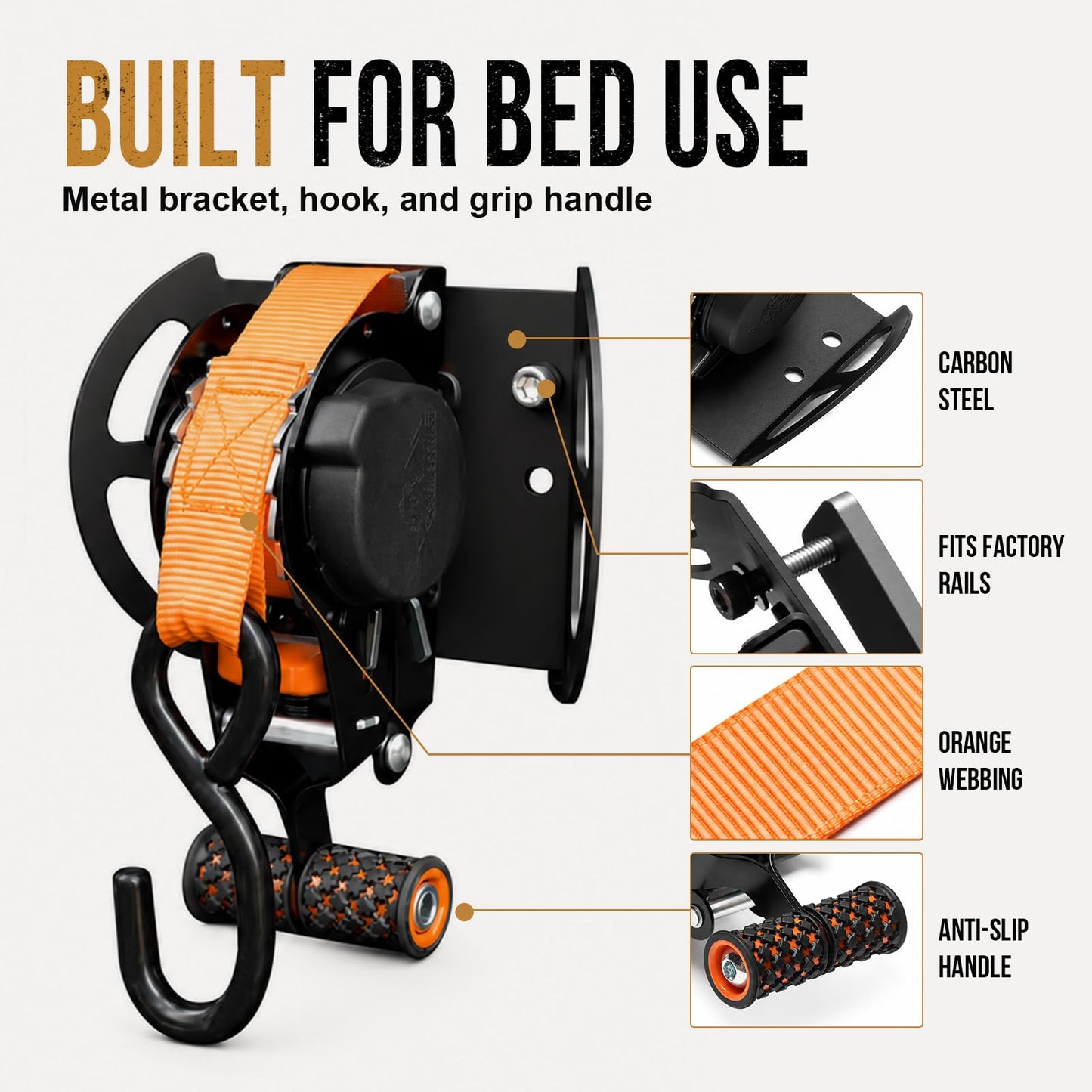 Retractable Ratchet Straps for 2005–2026 Toyota Tacoma