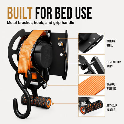 Retractable Ratchet Straps for 2005–2026 Toyota Tacoma