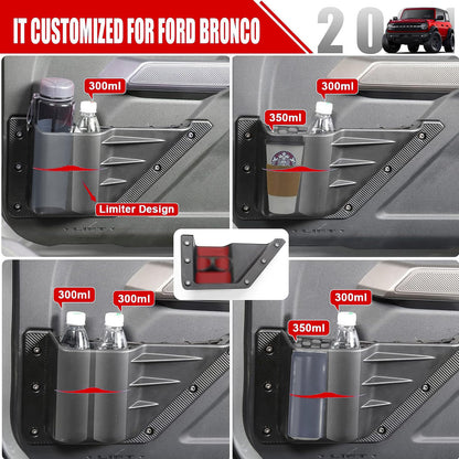 Mabett Front Door Storage Pockets for Ford Bronco Accessories 2021-2026