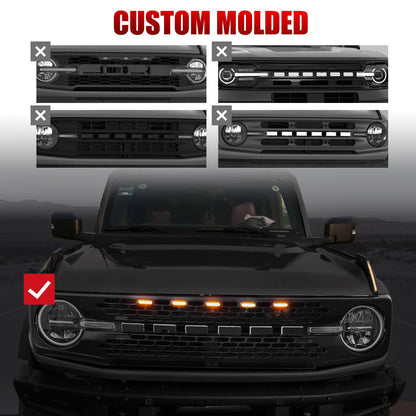 Mabett LED Grille Lights for Ford Bronco Accessories 2021-2026 2/4-Door