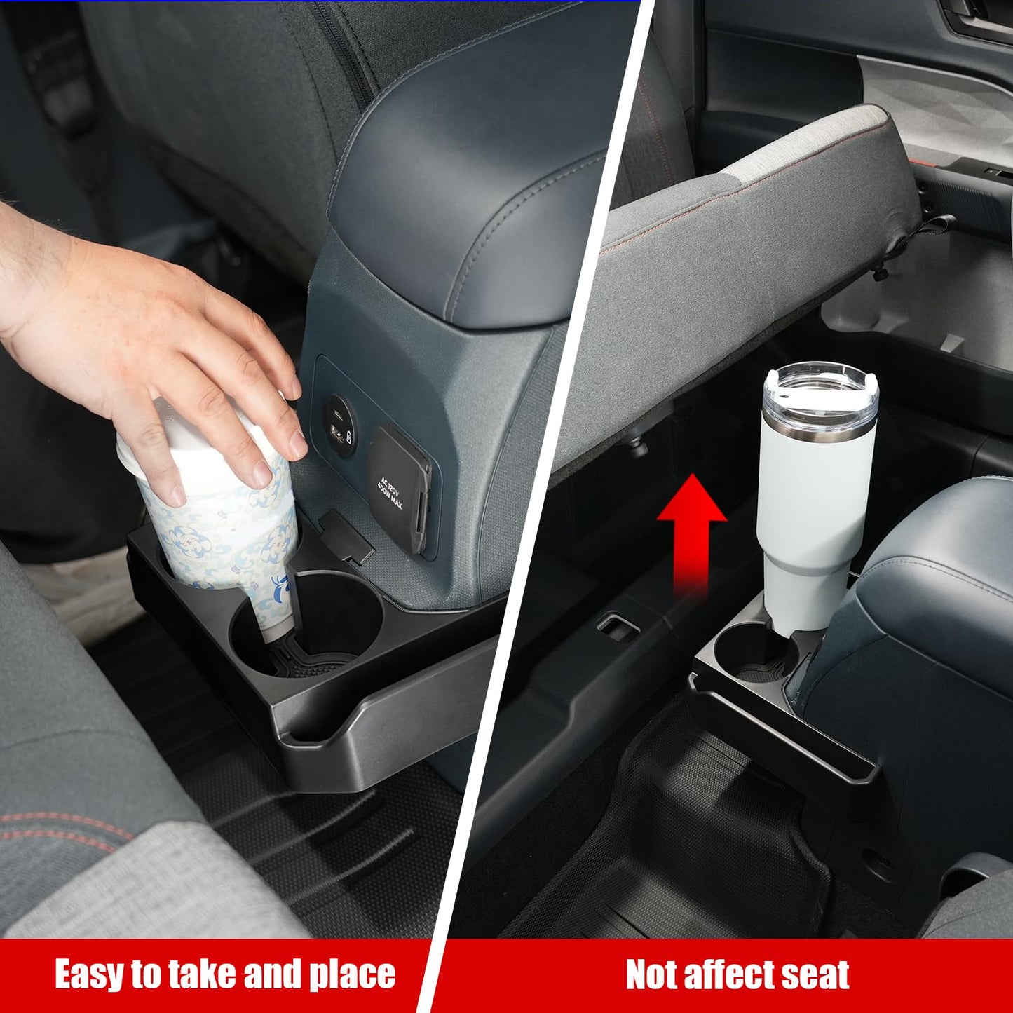 Mabett Removable Rear Dual Cup Holder for Ford Maverick Accessories 2022-2026