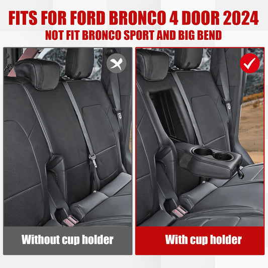Mabett Seat Cover Protector with Rear Cup Holder for Ford Bronco 2021-2026