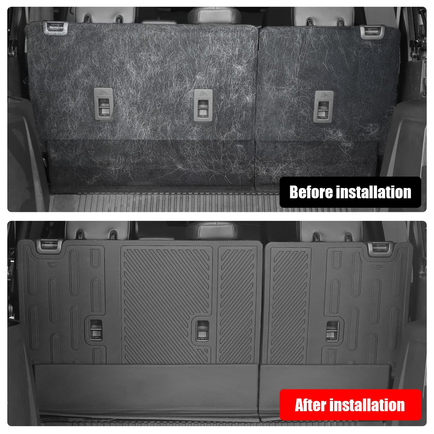 Mabett Interior Cover Mats for Ford Bronco Accessories 4-Door 2021 2022 2023 2024 2025 Floor Mats Rear Seat Back Cover and Cargo Liners with Trunk Lower Storage Mat（Not fit Bronco Sport）