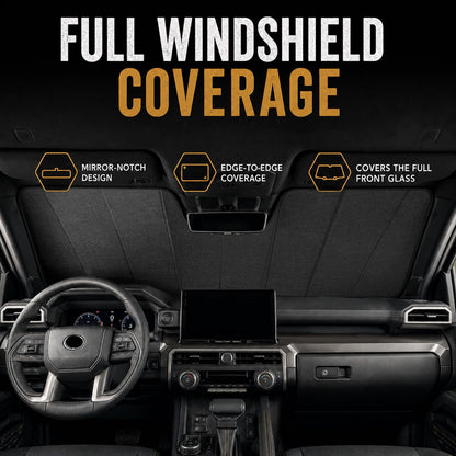 Windshield Sun Shade for 2024–2026 Toyota Tacoma Without Factory Dashcam