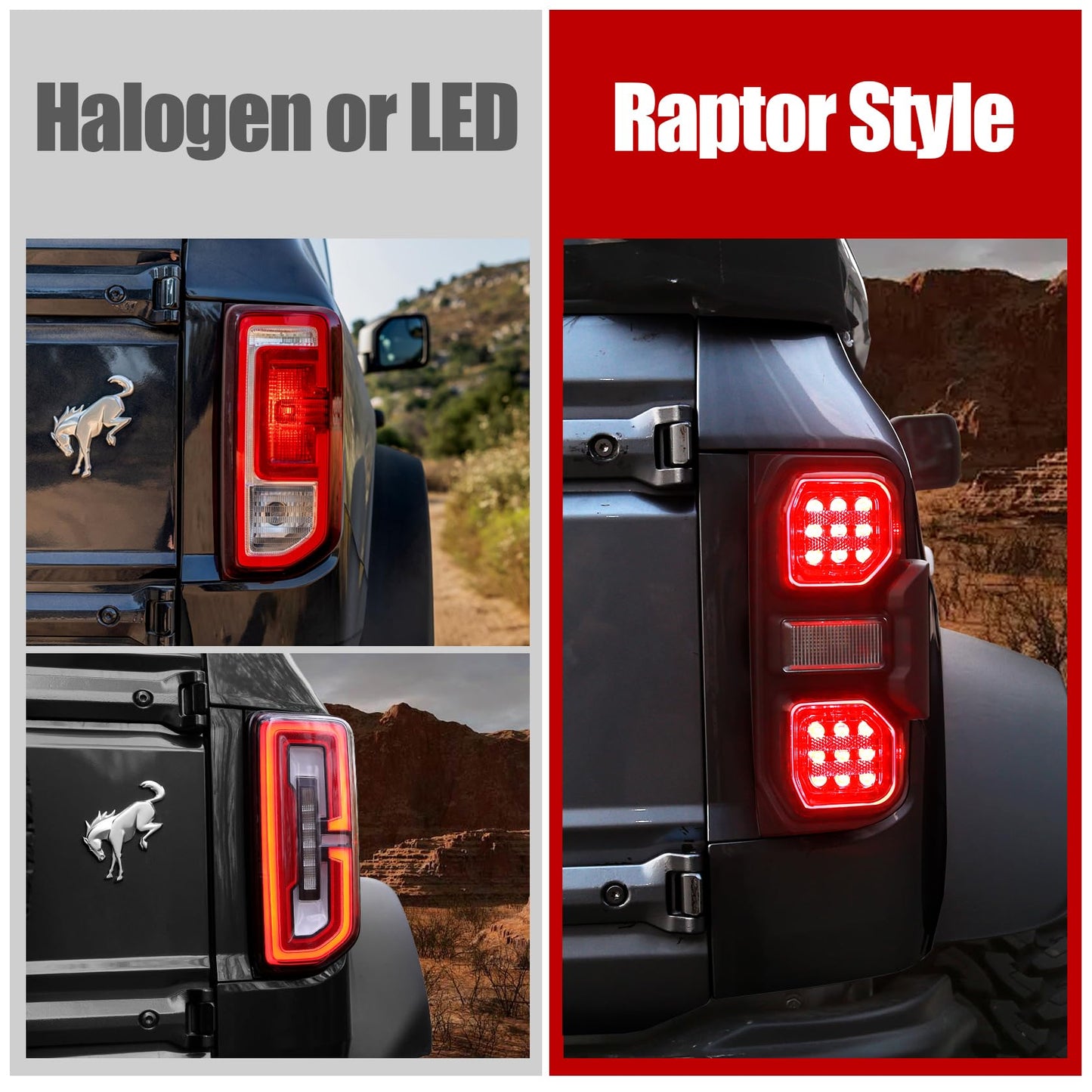 Mabett Raptor Style LED Tail Lights for Ford Bronco 2021-2026
