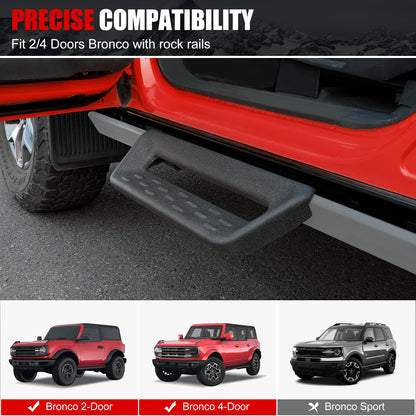 MABETT 2Pcs Running Boards Side Steps for 2021-2026 Ford Bronco 2/4 Door