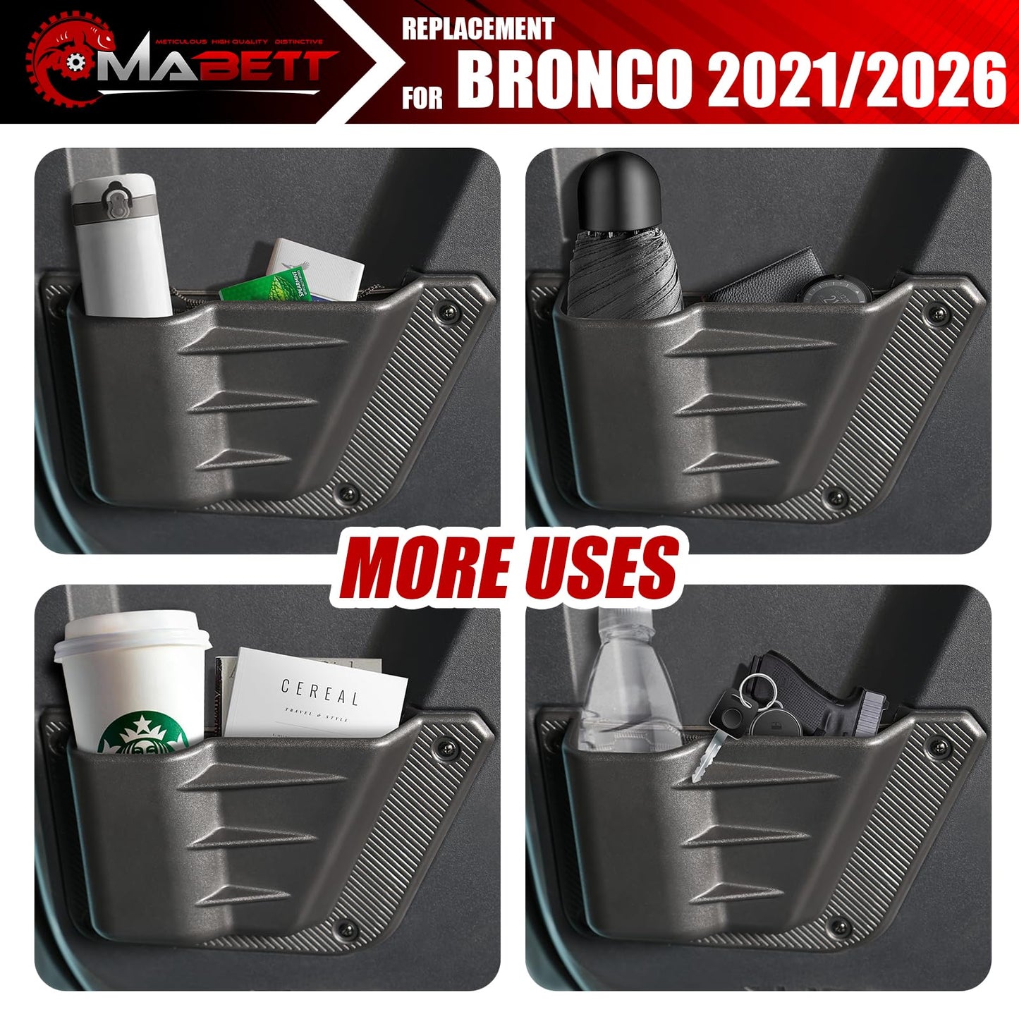 Mabett Rear Door Pocket for Ford Bronco Accessories 2021-2026