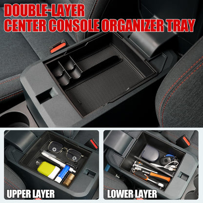 Mabett Center Console Storage Organizer and Dual Cup Holder for Ford Maverick 2022-2026
