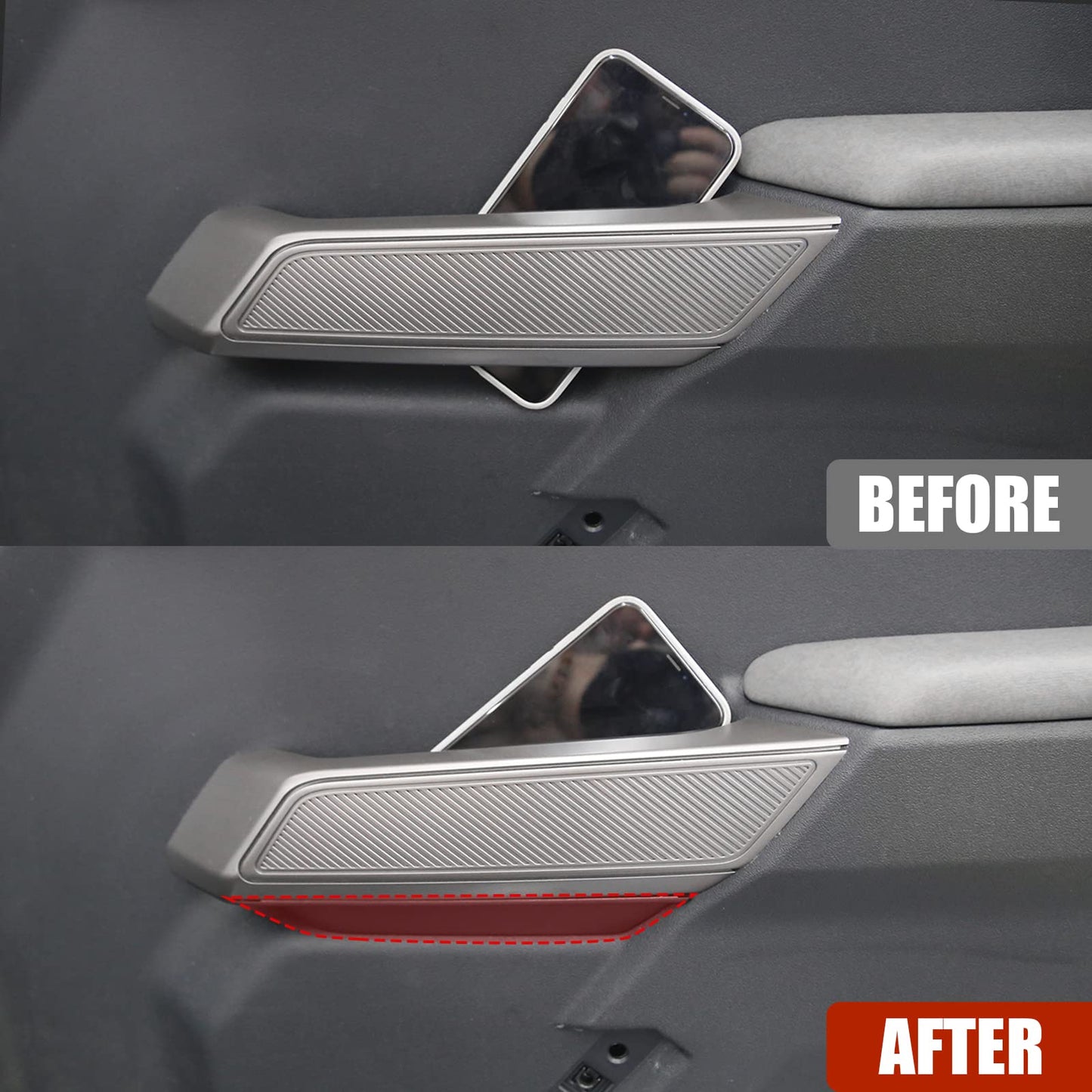 Mabett Front Door Pocket and Inner Door Handle Storage Organizer for Ford Bronco Accessories 2/4-Door 2021 2022 2023 2024 2025