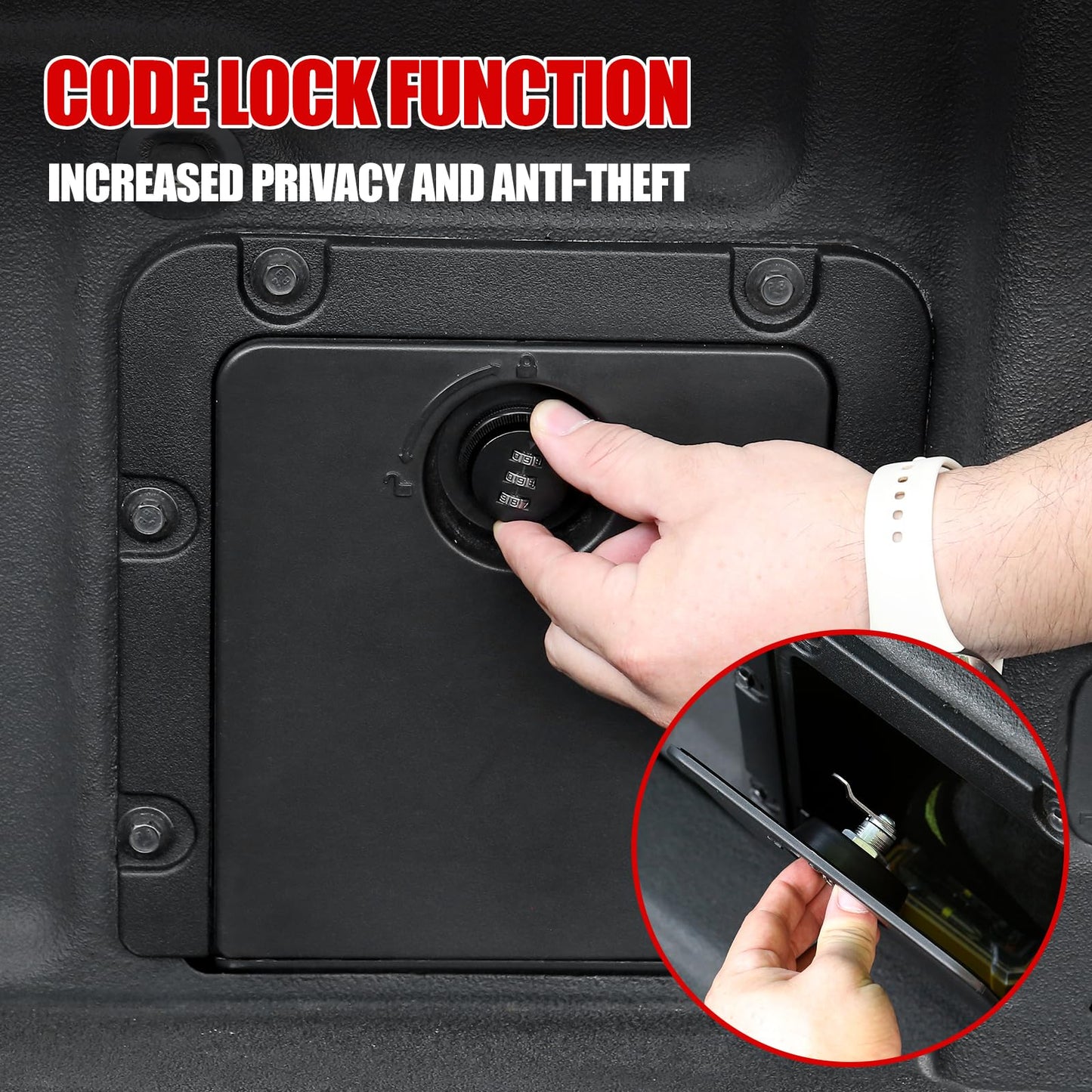 Mabett Bed Storage Bin Cover with Code Lock Compatible with Ford Maverick Accessories 2022-2026