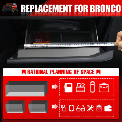 Mabett Glove Box Dividers Organizer for Ford Bronco Accessories 2021-2026 2/4-Door
