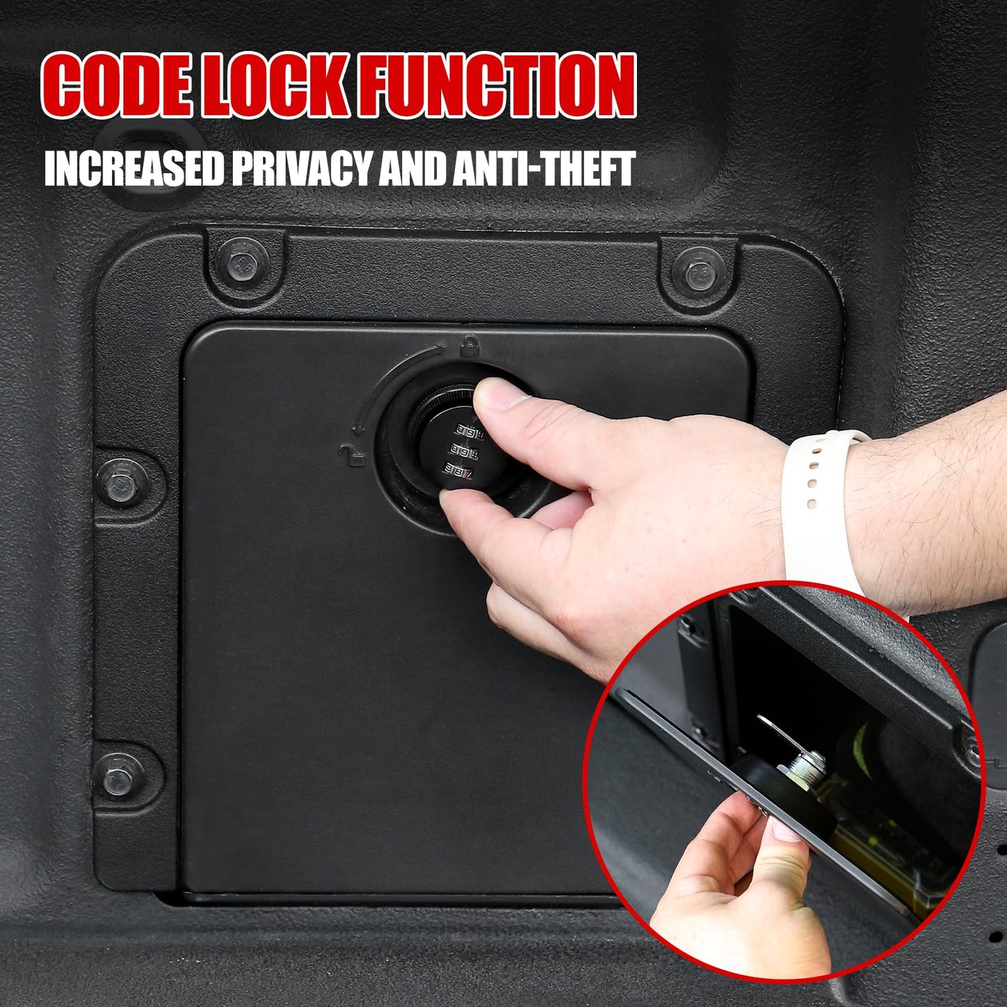 Mabett Bed Cargo Partition Storage Bin with Code Lock Compatible with Ford Maverick XL 2022-2026