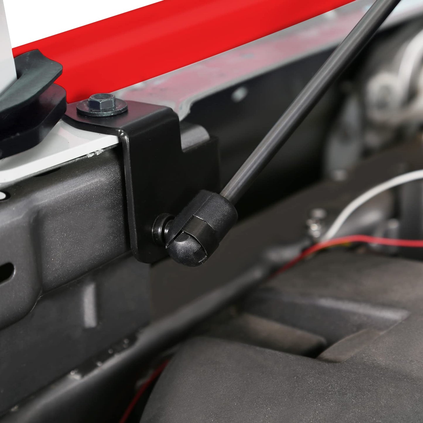 Mabett Front Bonnet Hood Lift Supports Upgraded Version for Ford Bronco Accessories 2021 2022 2023 2024 2025 2/4-Door Shock Struts Gas Springs Shocks (Carbon Steel Black)