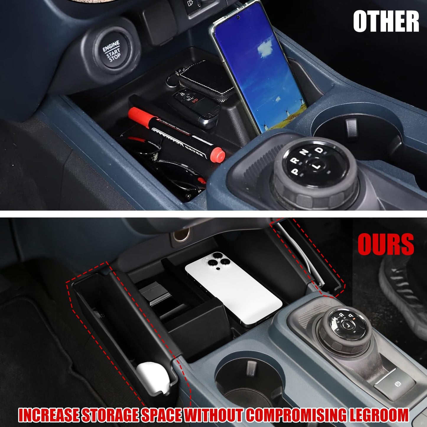 Mabett Center Console Shifter Storage Tray Compatible with Ford Maverick 2022-2025 (Not Fit 2025 Model with Wireless charge)