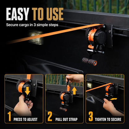 Retractable Ratchet Straps for 2005–2026 Toyota Tacoma
