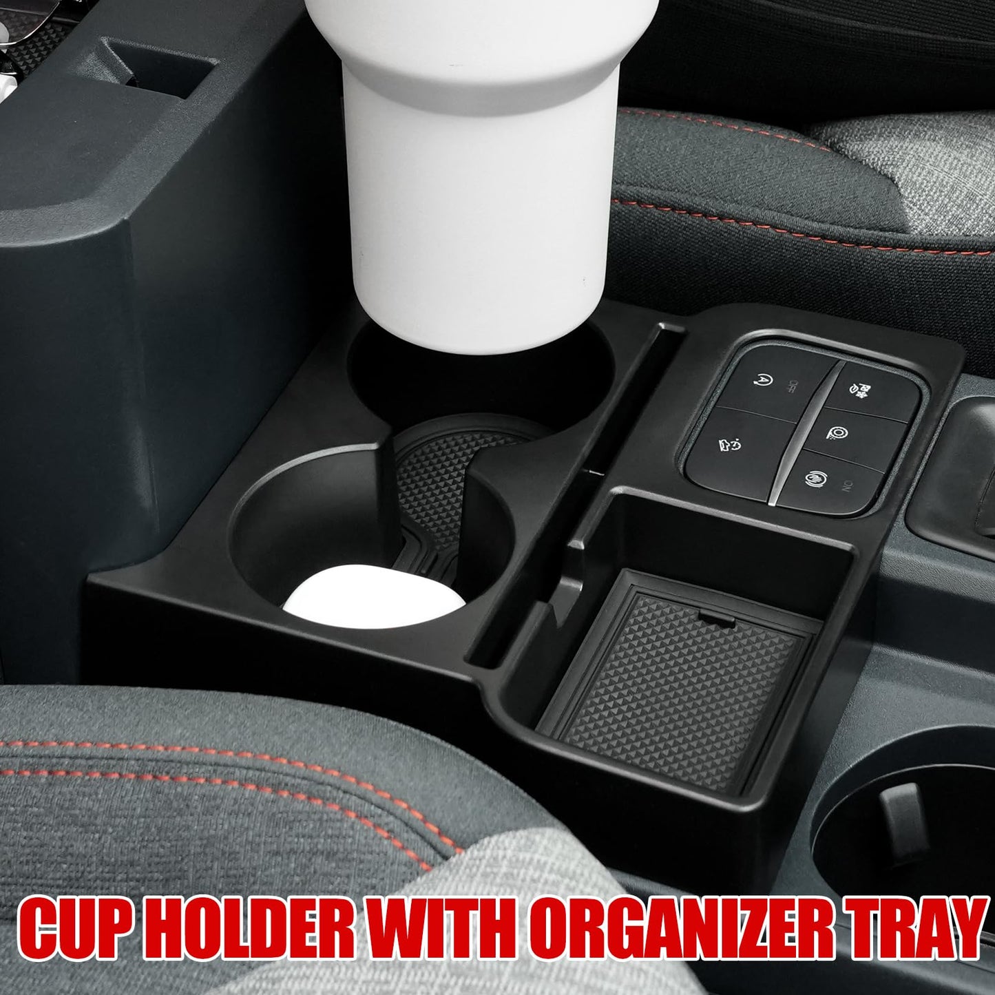 Mabett Center Console Storage Organizer and Dual Cup Holder for Ford Maverick 2022-2026