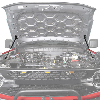 Mabett Front Bonnet Hood Lift Supports Upgraded Version for Ford Bronco Accessories 2021 2022 2023 2024 2025 2/4-Door Shock Struts Gas Springs Shocks (Carbon Steel Black)