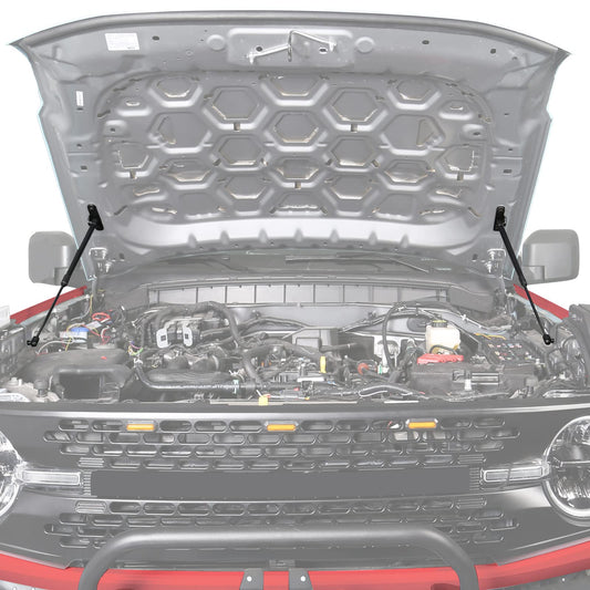 Mabett Front Bonnet Hood Lift Supports Upgraded Version for Ford Bronco Accessories 2021 2022 2023 2024 2025 2/4-Door Shock Struts Gas Springs Shocks (Carbon Steel Black)