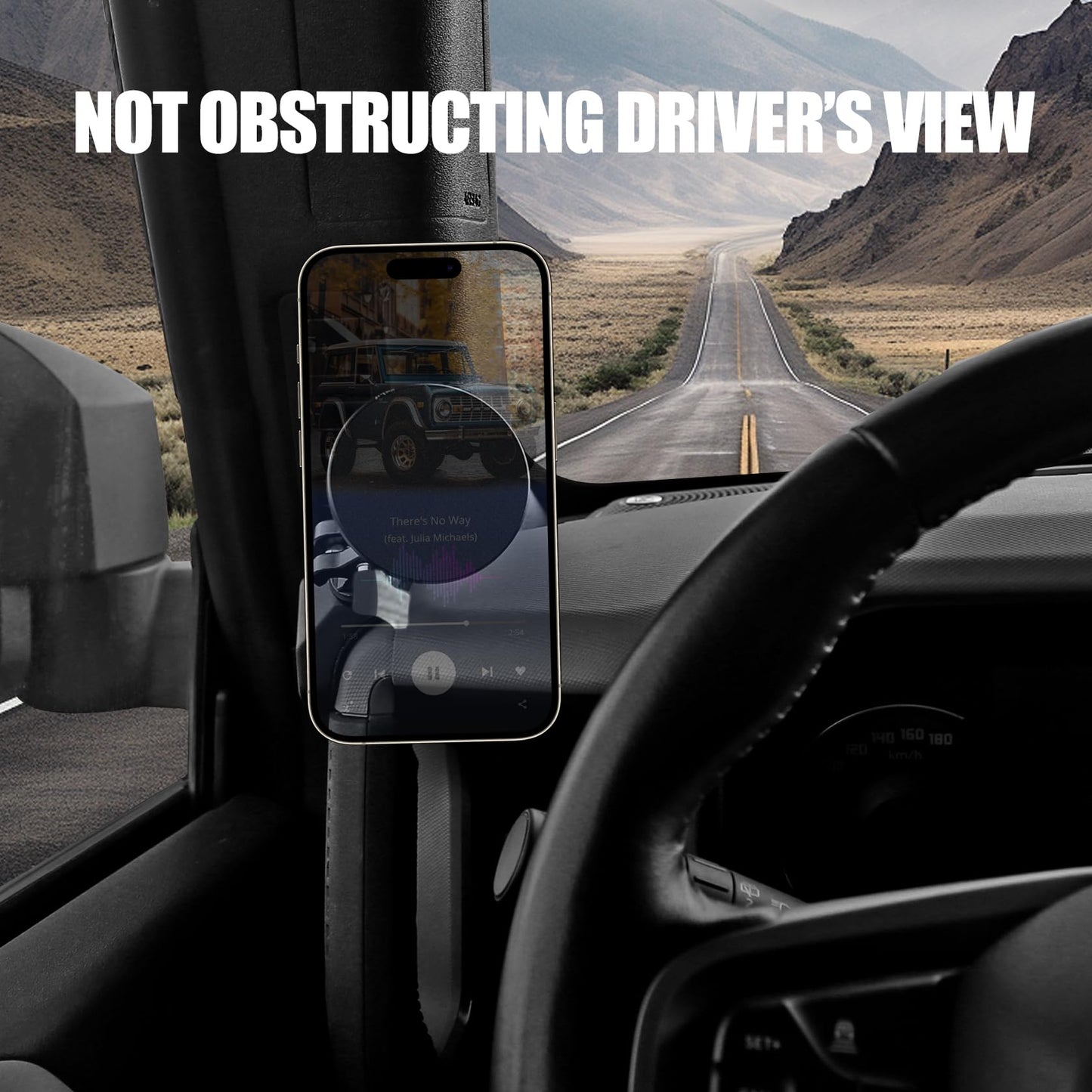 Mabett Magnetic Phone Holder for Ford Bronco 2021 2022 2023 2024 2025, Adjustable Angles 360°Phone Mount for Bronco Accessories