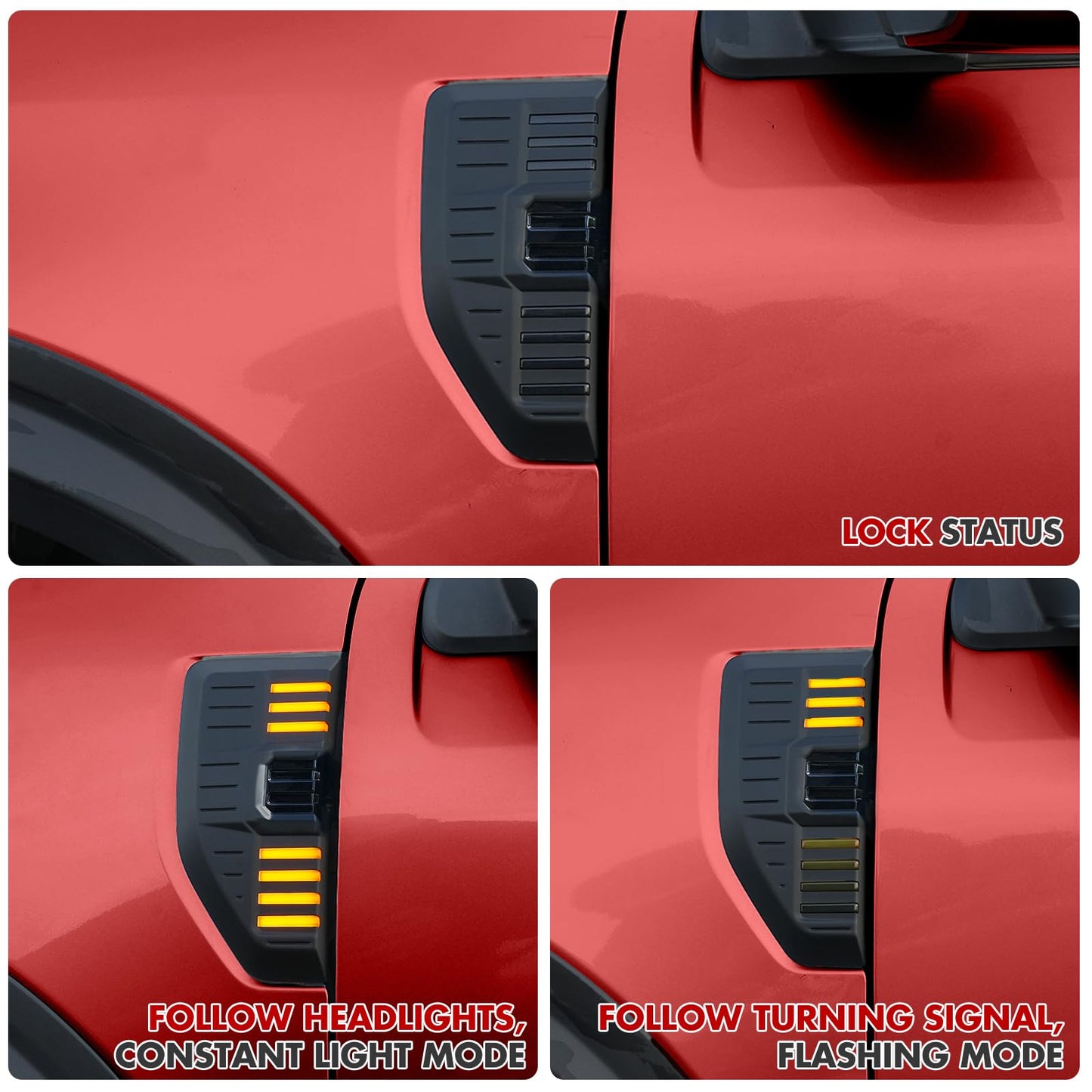 Mabett Side Marker Lights for Ford Maverick 2025-2022 Accessories（Not Fit 2025 Lobo Lariat Tremor model）, Waterproof Design LED Lamps Plug-in Light Side Maker Replacement (2 Pack)