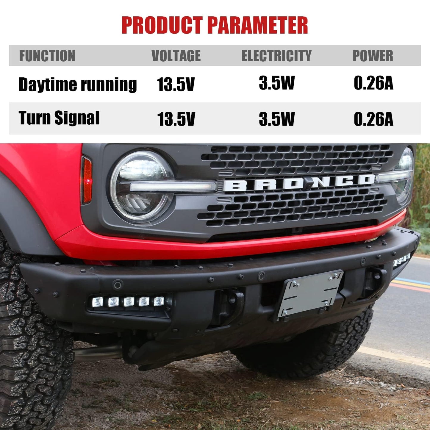 Mabett Fog Lights Assemblies Compatible with Ford Bronco 2021-2026 2/4-Door