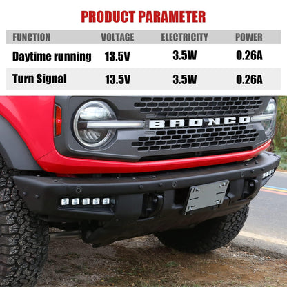 Mabett Fog Lights Assemblies Compatible with Ford Bronco 2021-2026 2/4-Door