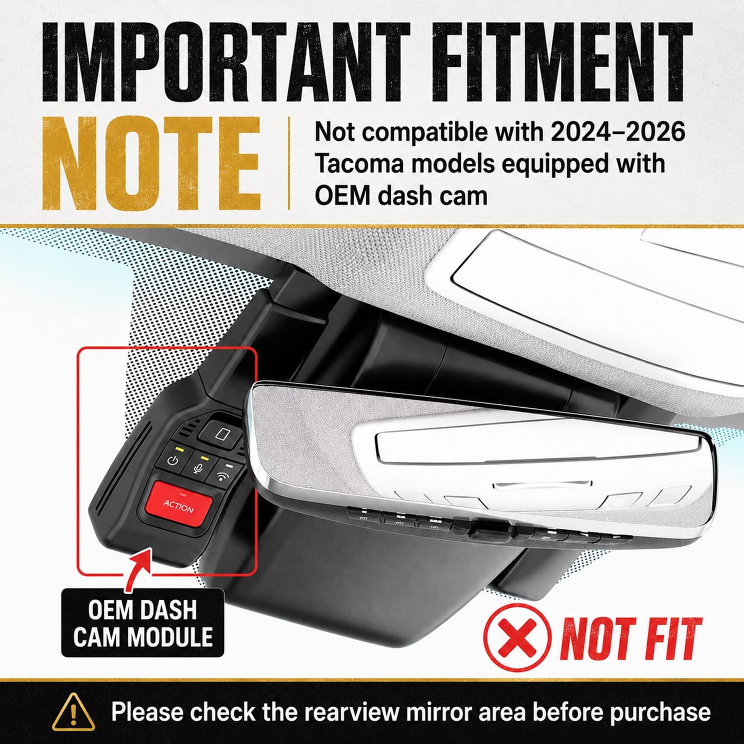 Windshield Sun Shade for 2024–2026 Toyota Tacoma Without Factory Dashcam
